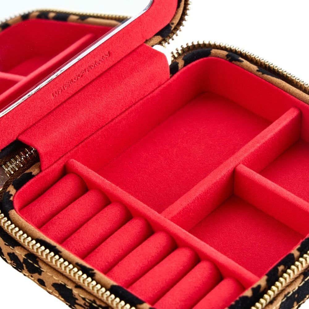 Savanna Leopard Print Jewelry Zip Case | WOLF 1834 USA
