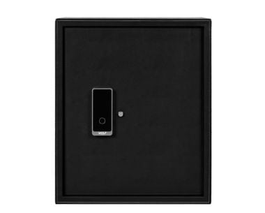 The Den 8 piece watch winder safe in black with secure front door and digital control panel