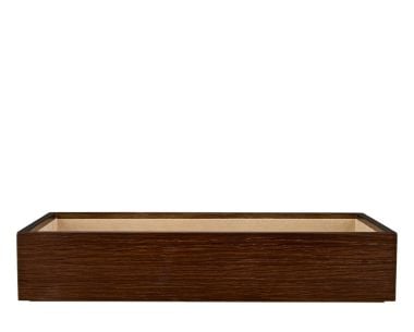Vault Luxe small jewellery tray in chestnut veneer, front view