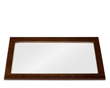 Vault Luxe lid with window in chestnut veneer, front view