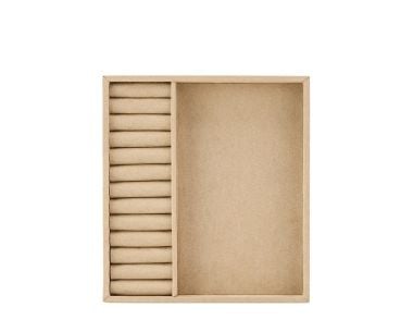 Vault Luxe half ring multi-compartment insert in pewter, with ring and jewellery storage