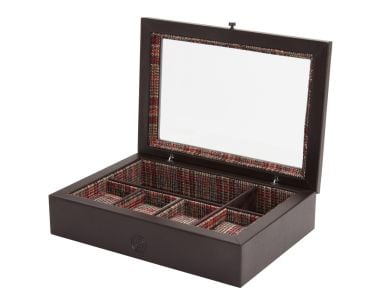 WM Brown 4 Piece Watch Accessory Box