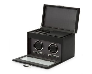 Classic Double Watch Winder with Storage