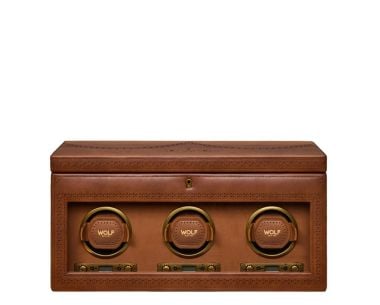 Brogue Triple Watch Winder with Storage