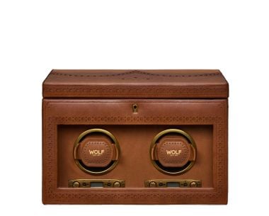 Brogue Double Watch Winder with Storage