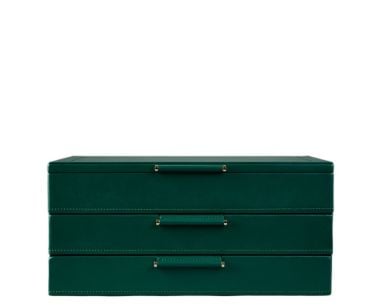 WOLF X Fiona Howard Sophia Jewellery Box with Drawers - Forest Green Fruit Botanical