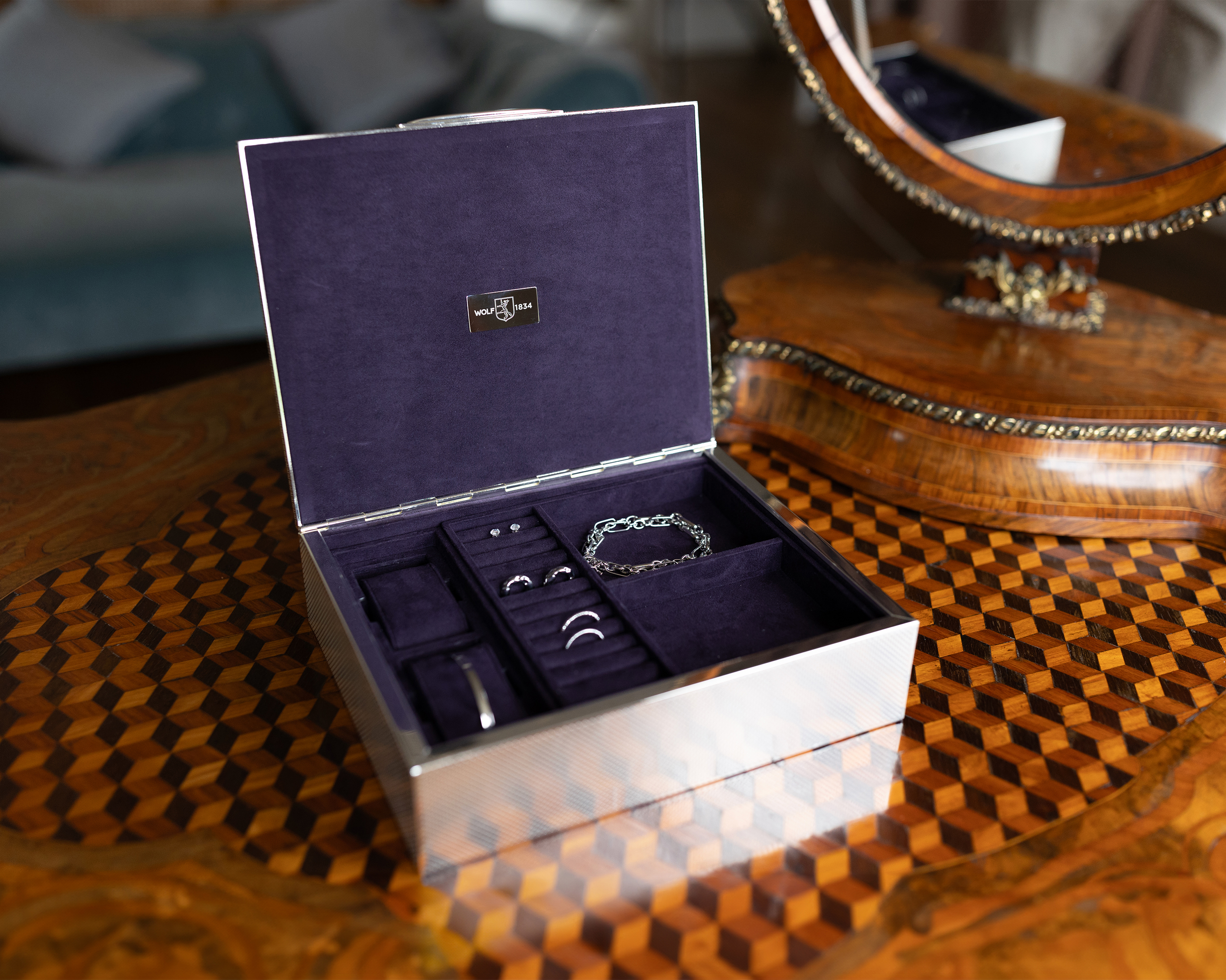 Silver Watch, Jewellery and Legacy Box