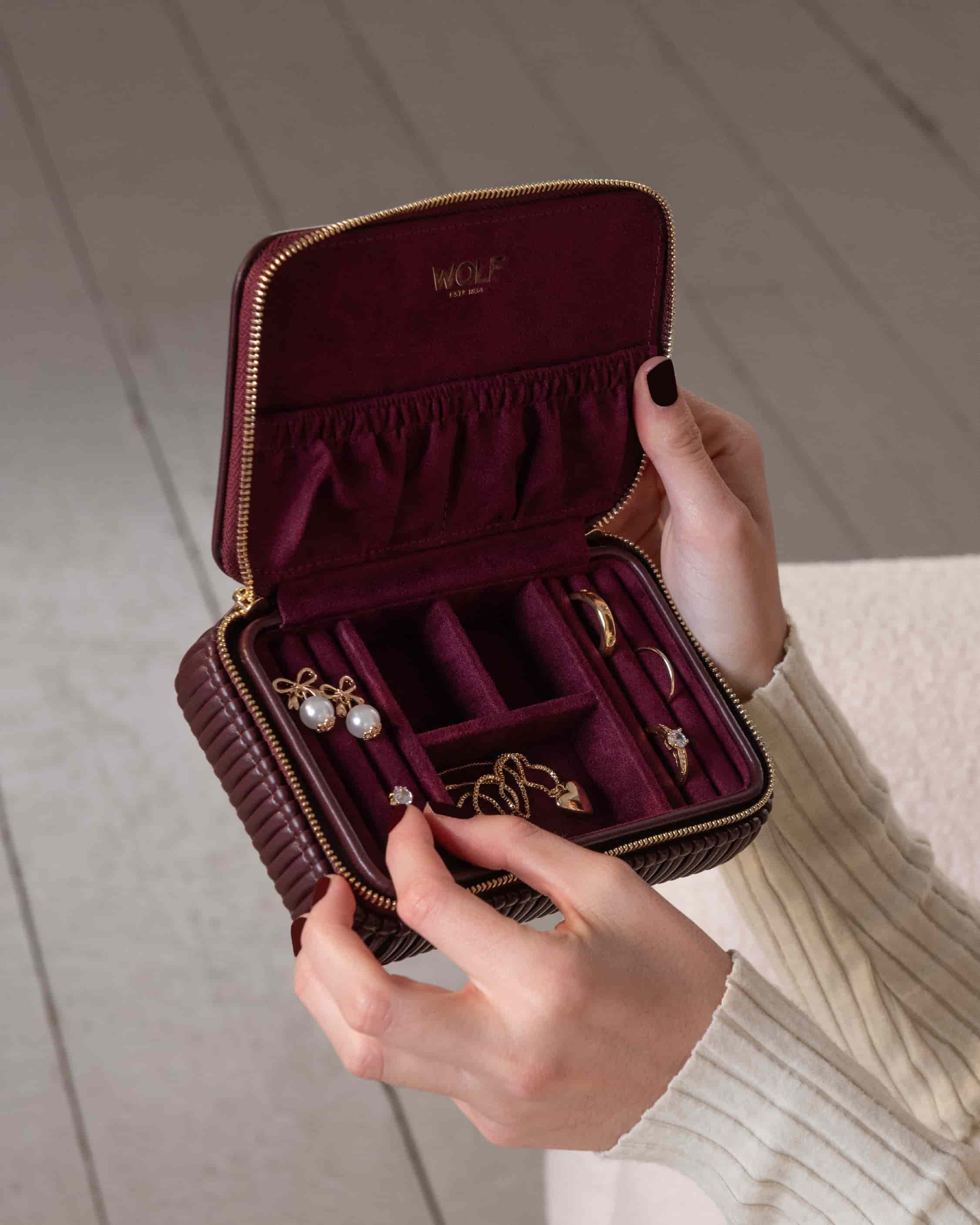Bella Jewellery Zip Case open view Bella Jewellery Zip Case open view
