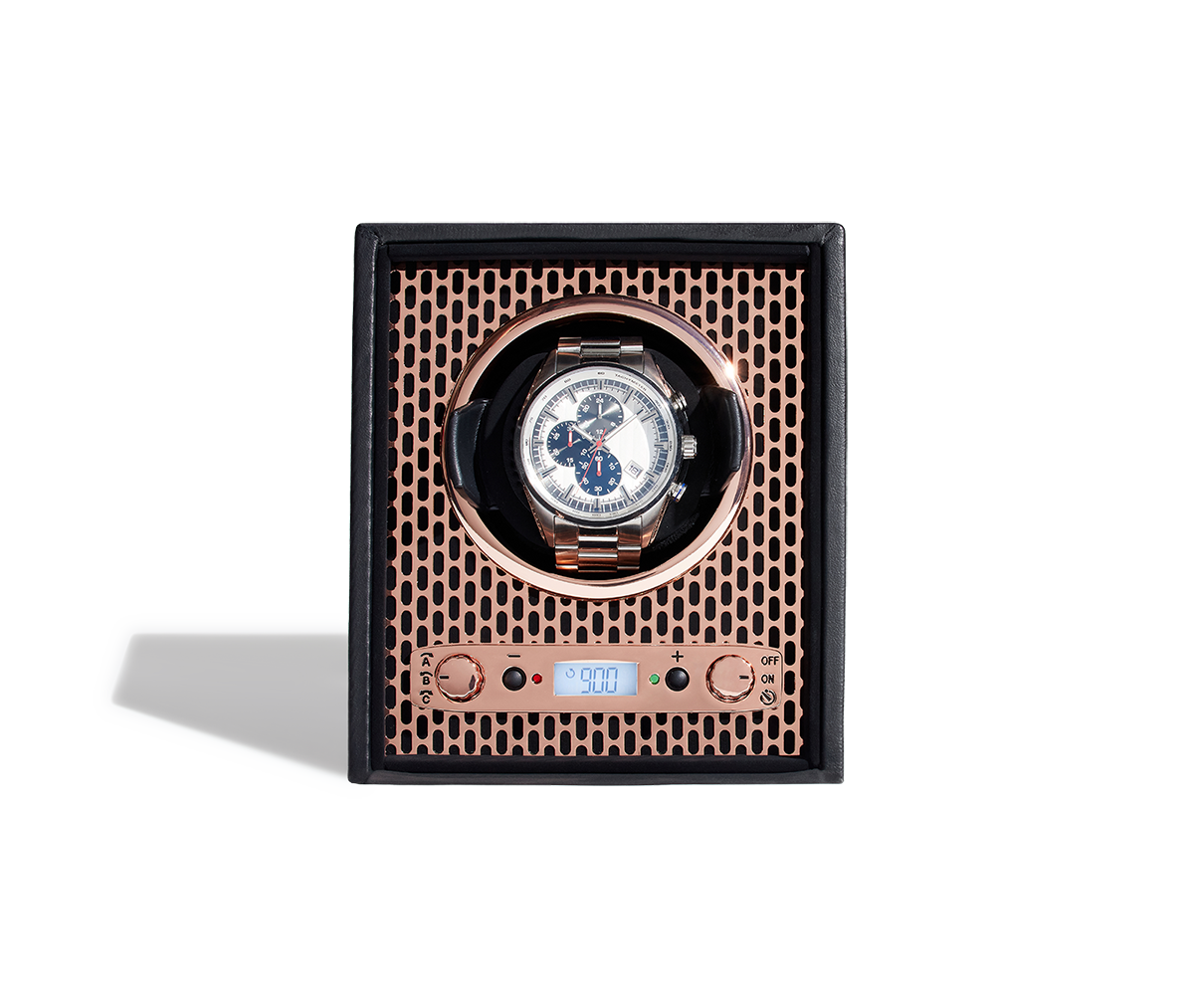 Programmable watch winder outlet
